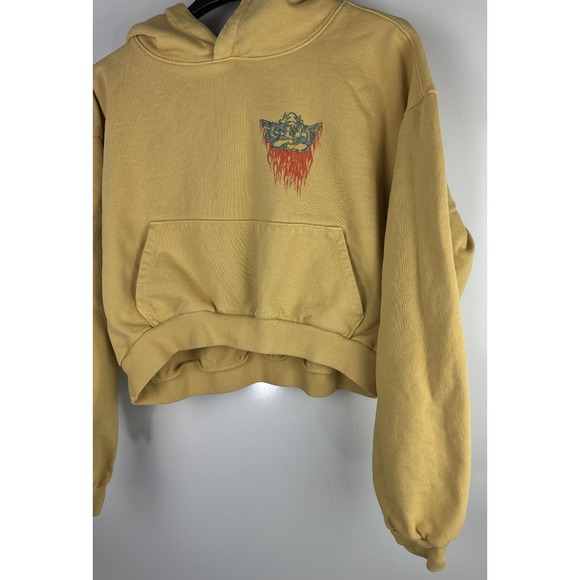 Boys Lie Ask Me If I Care Cropped Hoodie Women's One Size Faded Yellow - Picture 5 of 12